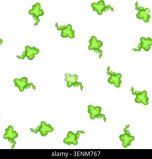 pattern green cloud icon representing toxic gas, bad odor, poison, or smoke effect, often used in cartoons, comic books, video games, or as a symbol o Stock Vector