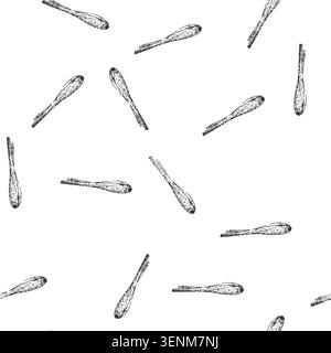 seamless pattern grass lemongrass hand drawn. vector plant, leaf top, illustration botanical grass lemongrass black sketch illustration Stock Vector