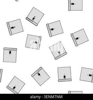 pattern Package lockbox vector illustration with a keyhole and digital display, representing secure automated delivery and safe residential or commerc Stock Vector