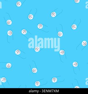 pattern light blue toggle switch with universal power on the right, indicating off or standby state for user interfaces, app icons, dashboards, and we Stock Vector