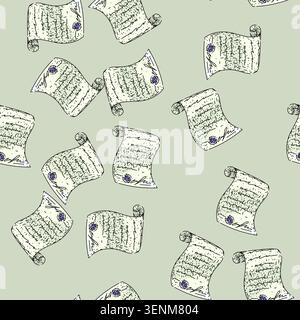 pattern party contract hand drawn. negotiation breach, enforceability indemnity, liability confidentiality party contract vector sketch illustration Stock Vector