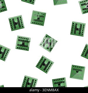 pattern layout circuit board cartoon. etching fabrication, multilayer substrate, vias silkscreen layout circuit board sign vector Stock Vector