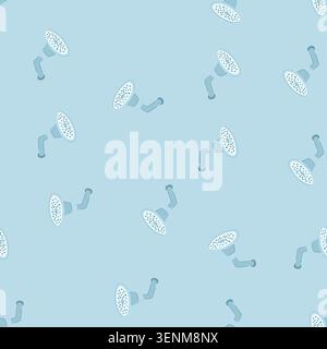 pattern drop shower head cartoon. rain pipe, silver metal, chrome realistic drop shower head sign. seamless vector illustration Stock Vector