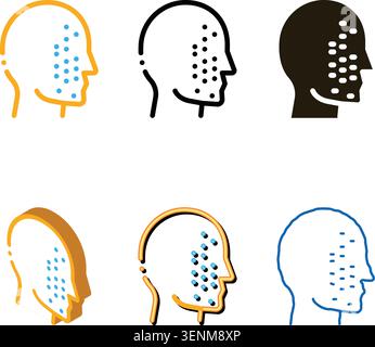 Face Part Scan Icon Vector. minimal Outline Face Part Scan Sign. Isolated Contour Symbol Stock Vector