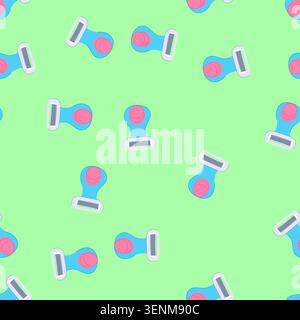pattern care shaver handle cartoon. blade shave, machine steel, trimmer equipment care shaver handle sign. seamless vector illustration Stock Vector
