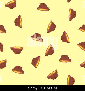 pattern caldera lava platform cartoon. fissure tectonic, crust mantle, hotspot pyroclastic caldera lava platform sign. seamless vector illustration Stock Vector
