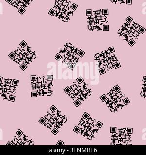 seamless pattern meters qr code label cartoon. indicators gauges, lights display, console interface meters qr code label sign vector Stock Vector