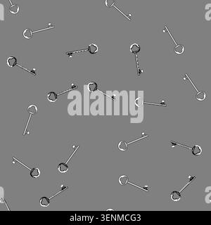 seamless pattern Skeleton key representing secure access to digital information, data, or online services, illustrating concepts of security, privacy, Stock Vector