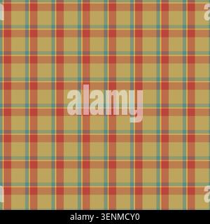 Coral Pink Beige Gingham Check Pattern Stock Vector
