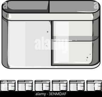 calendar desk organizer cartoon. paper stand, acrylic calender, mock plastic calendar desk organizer sign colorful illustration Stock Vector