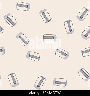 pattern box shower cabin cartoon. hotel et, clean room, water interior box shower cabin sign. seamless vector illustration Stock Vector