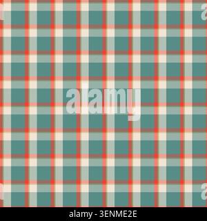 Teal Red Classic Plaid Tartan Pattern Stock Vector