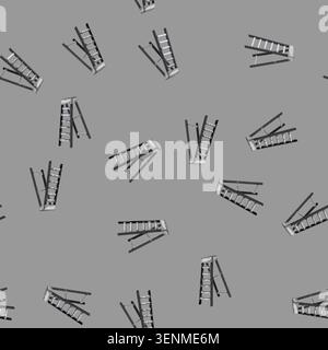 seamless pattern safety step ladder safety cartoon. safety step ladder safety sign vector Stock Vector