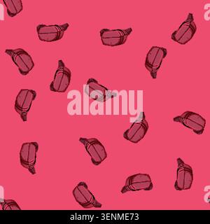 seamless pattern fashion waist bag cartoon. fashion waist bag sign vector Stock Vector