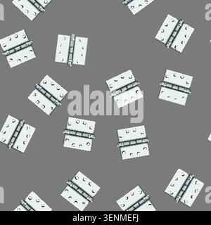 seamless pattern home door hinge cartoon. steel object, house silver, open construction home door hinge sign vector Stock Vector