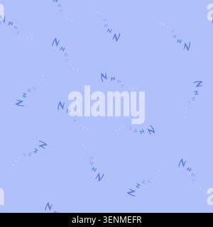 pattern dream sleep zzz cartoon. nap snooze, slumber doze, unwind recharge dream sleep zzz sign. seamless vector illustration Stock Vector