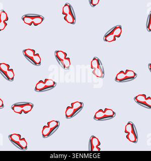 pattern construction safety goggles cartoon. work goggle, glass protect, protection industrial construction safety goggles sign. seamless vector illus Stock Vector