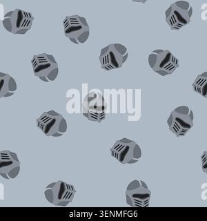 pattern visor knight helmet cartoon. chainmail jousting, chivalry crest, plume gauntlet visor knight helmet sign. seamless vector illustration Stock Vector