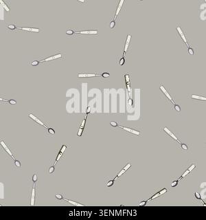 seamless pattern technology smart spoon cartoon. innovation kitchen, gadget utensil, eating assistive technology smart spoon sign vector Stock Vector