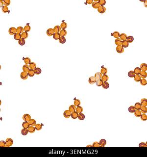 pattern greek loukoumades deep fried donut balls stacking in a pyramid, presenting a delicious dessert concept drizzling with sweet dark chocolate syr Stock Vector