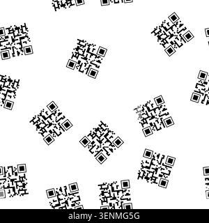 pattern lights qr code label cartoon. display console, interface style, nostalgia classic lights qr code label sign vector Stock Vector