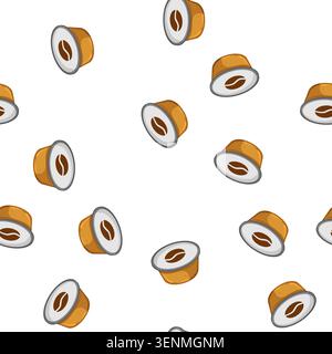 pattern cup capsule coffee cartoon. cup capsule coffee sign vector Stock Vector