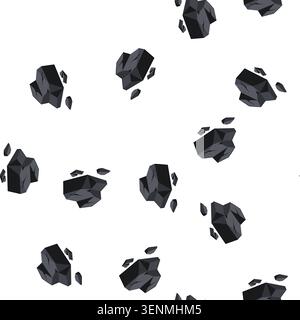 pattern extraction coal ore cartoon. carbon energy, fossil anthracite, bituminous lignite extraction coal ore sign. seamless symbol vector illustratio Stock Vector