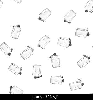 pattern health sport drinking bottle cartoon. health sport drinking bottle sign vector Stock Vector