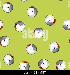 seamless pattern odometer speedometer cartoon. tachometer dashboard, instrument cluster, calibration accuracy odometer speedometer sign vector Stock Vector