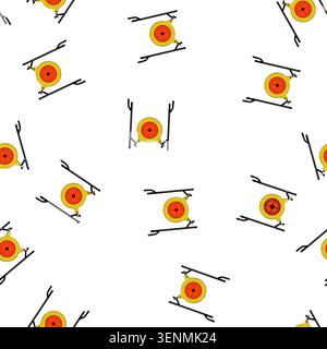 pattern bullseye shooting target cartoon. black silhouette, aim range bullseye shooting target sign vector Stock Vector