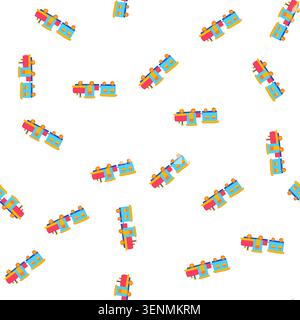 pattern caboose train toy cartoon. whistle steam, model playvintage, electric wooden caboose train toy sign. seamless symbol vector illustration Stock Vector