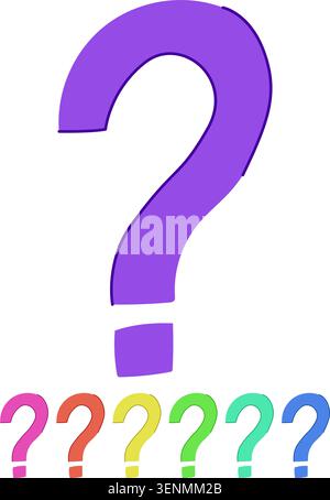 Blue question mark symbol representing confusion, problem solving, information, discovery, unknown, and thinking, isolated on a clean white background Stock Vector