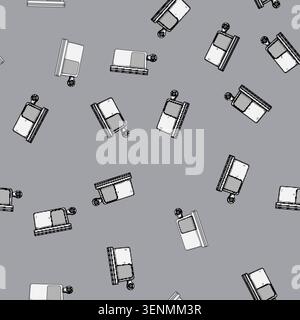 seamless pattern smcompact multi device charging station cartoon. travel power, adapter cable, outlet usb smcompact multi device charging station sign Stock Vector