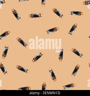 seamless pattern activity fitness bracelet cartoon. smartwatch band, wrist watch activity fitness bracelet sign vector Stock Vector