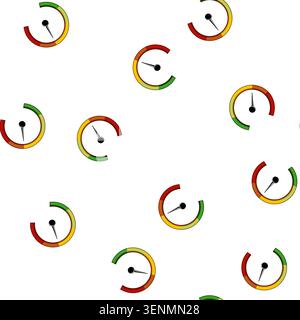 pattern gauge speedometer cartoon. dial needle, odometer tachometer, dashboard instrument gauge speedometer sign vector Stock Vector