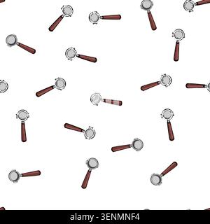 pattern filter portafilter coffee cartoon. brown hot, fresh black, closeup cappuccino filter portafilter coffee sign vector Stock Vector