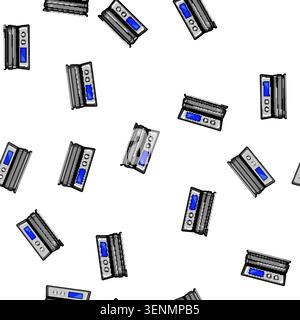 pattern roast electric grill cartoon. appliance technology, food barbecue roast electric grill sign vector Stock Vector