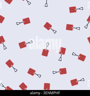 pattern snow shovel cartoon. scoop heavy, ing outline, people fall snow shovel sign. seamless vector illustration Stock Vector