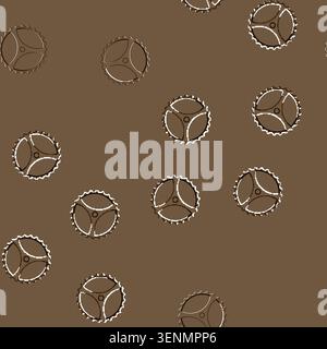 seamless pattern element gear cartoon. circle round, sign industrial, web cogwheel element gear sign vector Stock Vector