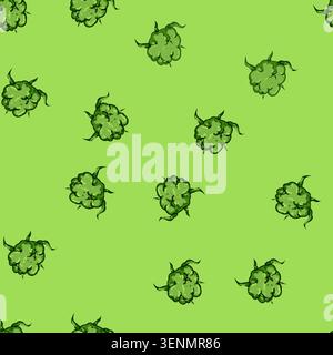 seamless pattern indica weed bud cartoon. sativa hybrid, nug terpenes, edibles concentrates indica weed bud sign vector Stock Vector