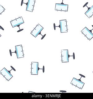 pattern screen electronic whiteboard cartoon. projector people, interactive smartboard, board class screen electronic whiteboard sign. seamless symbol Stock Vector