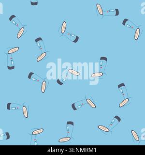 pattern iron garment steamer cartoon. cloth dry, portable vertical, hand laundry iron garment steamer sign. seamless vector illustration Stock Vector