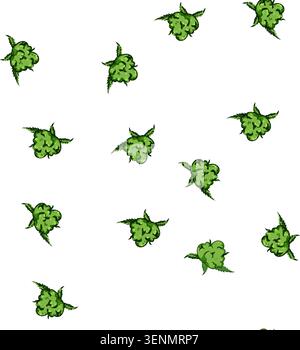 pattern hemp weed bud cartoon. indica sativa, hybrid nug, terpenes edibles hemp weed bud sign vector Stock Vector
