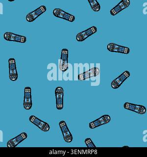 seamless pattern video tv remote cartoon. video tv remote sign vector Stock Vector