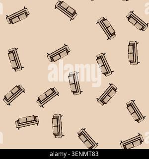 seamless pattern sectional couch leather cartoon. chaise ottoman, vintage modern, contemporary durable sectional couch leather sign vector Stock Vector