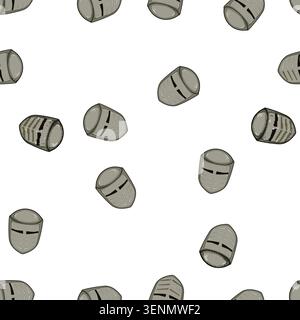 pattern chivalry knight helmet cartoon. visor jousting, crusader steel, battle warrior chivalry knight helmet sign vector Stock Vector