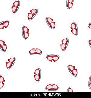 pattern construction safety goggles cartoon. work goggle, glass protect, protection industrial construction safety goggles sign. seamless symbol vecto Stock Vector