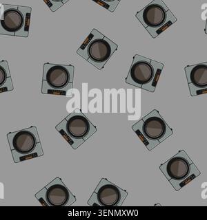 seamless pattern equipment aerogrill cooking cartoon. dinner appliance, hot food equipment aerogrill cooking sign vector Stock Vector