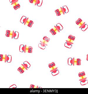 pattern kerosene camping lamp cartoon. old oil, light antique kerosene camping lamp sign. seamless symbol vector illustration Stock Vector