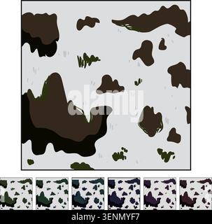 print cow skin cartoon. seamless texture, animal hide, farm fur print cow skin sign colorful illustration Stock Vector